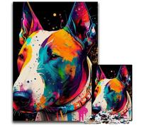 Bull Terrier Colorful 1000 Piece Jigsaw Puzzles for Adults cardboard Jigsaw Relaxing Entertainment, Home Decor 26X38CM/10.23x14.96inch