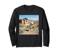 Bull Terrier Desert Cabin Rustic Landscape Scene Long Sleeve T-Shirt