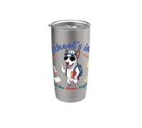 Bull Terrier Dog Back to School Vibes in Let The Chaos Begin Stainless Steel Insulated Tumbler