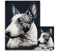 Bull Terrier Dog Portrait Jigsaw Puzzle 1000 Pieces Wooden Puzzles Fun at Home Activities, Birthday Present, Travel Gifts 50x75CM/19.68x29.52inch