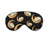 Bull Terrier Dog Sleeping on The Moon Blackout Sleep Mask for Side Sleeper Soft Covers for Travel Essentials Nap