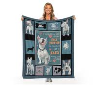 Bull Terrier Dog Throw Blanket, Dog Lover Gift - Soft, Warm, Fuzzy Fleece Flannel Plush Blanket for Women, 50"x40"