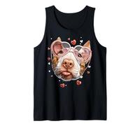 Bull Terrier Dog Valentine's Day Heart Sunglasses Tank Top