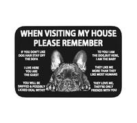 Bull Terrier Doormat Welcome When Visiting My House Please Remember Rules Funny Entryway Rugs Indoor Non Slip, Washable Entrance Mat Outdoor Door Mats for Kitchen, Bathroom Home Decor 18x30inch