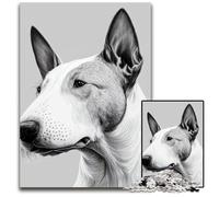 Bull Terrier Drawing Dog Jigsaw Puzzles for Adults 1000 Piece Jigsaw Puzzles for Adults Family Interactive Game, Craft Gift with Colorful Artwork 50x75CM/19.68x29.52inch