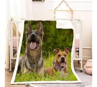 Bull Terrier Flannel Blanket Animals Throws for Sofas, Soft Cosy Plush Throw, Lightweight Fluffy Blanket for Bed, 3D Print Design Throw Adults Kids Bedroom Decor 60x80inch