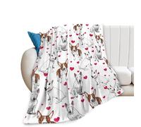 Bull Terrier Blanket Bull Terrier Gifts and Decor Cute Dog Throw Blanket Dog Blanket for Girls Women Kids Adults Soft Warm Cozy Fleece Blanket for Couch Sofa Bed 50"x40"