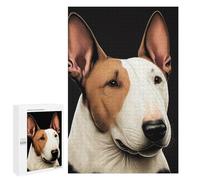 Bull Terrier Portrait - Wooden Art Puzzle, 1000 PCS, Creative Indoor Hobby - with A Decorative Finish