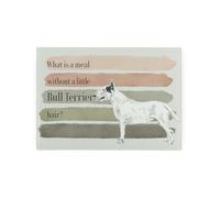 Bull Terrier Small Glass Worktop Saver - Dogs Themed Humourous Gifts - Smooth Kitchen Chopping/Cutting Board Worktop Protector with Non-Slip Feet 28.5cm x 20cm (11" x 8")