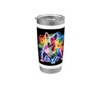 Bull Terrier with Rainbow Colors Stainless Steel Insulated Tumbler