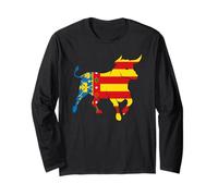 Bull Valencia Flag Spanish Pride Valencian Toros Corrida Long Sleeve T-Shirt