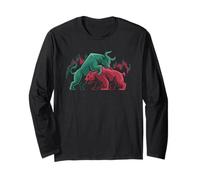 Bull vs Bear Market Trading Graphic with Candlestick Chart Long Sleeve T-Shirt