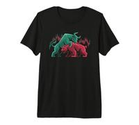 Bull vs Bear Market Trading Graphic with Candlestick Chart Premium T-Shirt