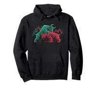 Bull vs Bear Market Trading Graphic with Candlestick Chart Pullover Hoodie