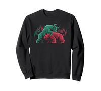 Bull vs Bear Market Trading Graphic with Candlestick Chart Sweatshirt
