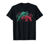 Bull vs Bear Market Trading Graphic with Candlestick Chart T-Shirt