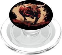 Bull with big Horns for Bull Run Fans and Animals Lovers PopSockets PopGrip for MagSafe