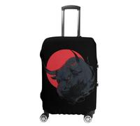 Bull with Red Moon Luggage Covers for Suitcase XL | Funny Travel Baggage Suitcase Cover Washable Protector 19-32 Inch