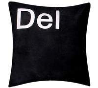 Bullahshah 'Ctrl Alt Del Esc' Premium Quality Chenille Cotton Black 16" X 16" Cushion Covers Pillow For Sofa Bed (Del)
