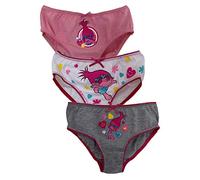 Bullahshah Trolls Pack of 3 Colorful Briefs 100% Cotton Pants Knickers Character Print Underwears for Girls