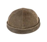 Bullani Docker Cap, Sailor Hat Made of 100% Leather, Made in Germany, Comfortable and Skin-Friendly, brown, 60