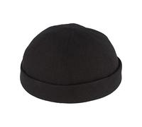 Bullani Summer Docker Cap, Sailor Hat, 100% Linen, Comfortable, Skin-Friendly, black, 6 7/8