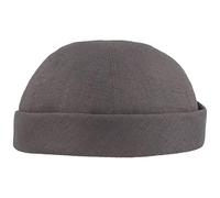 Bullani Summer Docker Cap Sailor Hat 100% Linen Grey Size 65, gray, 65