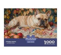 Bulldog 1000 Piece Jigsaw Puzzle for Adults - Pet Dog Includes Whimsies, Rewarding, Family Activity, DIY Wall Decor 70x50cm/1000pcs