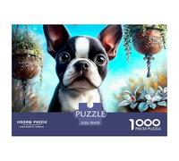 Bulldog 1000 Piece Pet Dog Jigsaw Puzzle for Adults Challenging Adults Age 12 Years Up - Challenge Edition for Home Decor Gifts 70x50cm/1000pcs