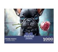 Bulldog 1000 Piece Pet Dog Jigsaw Puzzles for Adults Educational Challenge Puzzle Adults Age 12 Years Up - Challenge Edition Hard Puzzle for 38x26cm/1000pcs Family Decorations