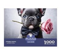 Bulldog 1000 Piece Pet Dog Jigsaw Puzzles Handwork Challenging Adults Age 12 Years Up - Challenge Edition for Home Decor Gifts 52x38cm/1000pcs