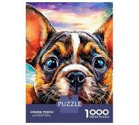 Bulldog 1000 Piece Recycled Cardboard Peeking French Bulldog Puzzle, Concentration Training, Personalised Gift, Wall Decor & After-School Fun 38x26cm/1000pcs