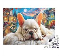 Bulldog 1000 Piece Thick Cardboard Jigsaw Puzzle Solo Challenging Educational Single Player for Adults Enthusiasts Office Break Cute Pet Puzzle 38x26cm/1000pcs