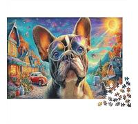 Bulldog 1000 Piece Thick Cardboard Jigsaw Puzzle Solo Challenging Educational Single Player for Adults Enthusiasts Office Break Cute Pet Puzzle 38x26cm/1000pcs
