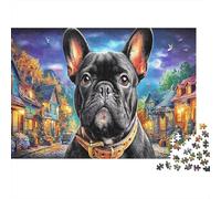Bulldog 1000 Pieces Thick Cardboard Jigsaw Puzzles Challenging Difficult Hard for Adults Teens 12-18 Cute Pet Brainteasing Puzzle Solo Player Activity 52x38cm/1000pcs