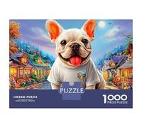 Bulldog 1000Pc Jigsaw Puzzlesunny Joyful Tongue-out - Recycled Cardboard Decoration for Adults52x38cm/1000pcs