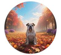 Bulldog 1000pc Round Puzzle Depicting Pet Dog, Designed to Test Wits, Lovely for Cosy Nooks And Sheltered Spots 1000pcs (67.5x67.5cm)