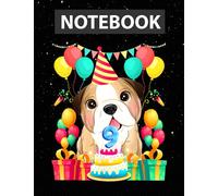 Bulldog 9th Birthday 9 Year Old / Notebook Journal Line / Large 8.5''x11''