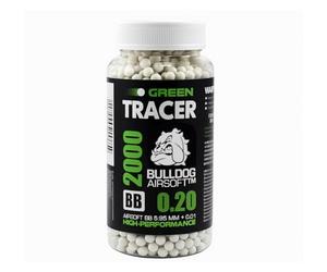 Bulldog Airsoft 6mm Green Tracer BBs 0.20g - Glow in the Dark Tracer Ammo, High Performance, 2,000 BBs