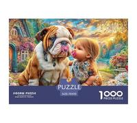 Bulldog And ChildPremium Jigsaw Puzzles for Adults A 1000-Piece Advanced-Level Set Featuring Challenging And Educational Games - Designed As The Jigsaw Puzzles for Adults And Mature Kids