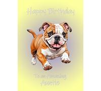 BullDog Art Dog Art Birthday Card For Auntie