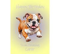 BullDog Art Dog Art Birthday Card For Carer