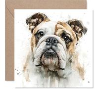 Bulldog Birthday Card for Women and Men, Dog Breeds | Happy Birthday Card for Uncle Brother Cousin Friend, 145mm Bday Greeting Cards