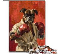Bulldog Boxing Jigsaw Puzzles for Teenagers 1000 Piece Puzzle, Challenging Game And Family Play Parent-child Interaction (50x75cm)