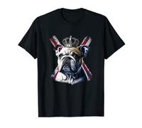 Bulldog British Dog T Union Jack Flag King Coronation T-Shirt