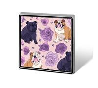 Bulldog Brooch Pins for Men Women Square Badge Collar Lapel Pins for Dress Jacket Accessories