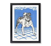 Bulldog By Moriz Jung Classic Painting Framed Print | A3 Black Framed Wall Art | Ready to Hang | Classic Animal Picture | Living Room Bedroom Lounge Office