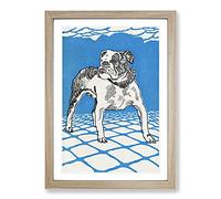 Bulldog by Moriz Jung Framed Print | A2 Oak Framed Wall Art | Ready to Hang | Modern Animal Picture | Living Room Bedroom Lounge Office