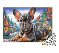 Bulldog Challenging Adult Jigsaws: French Bulldog with Serious Look Educational Games Suitable for Decompression & Wall Decor 70x50cm/1000pcs
