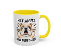 Bulldog Coffee Mug - My Flabbers Have Been Gasted Funny Pet Gift 11oz / Yellow